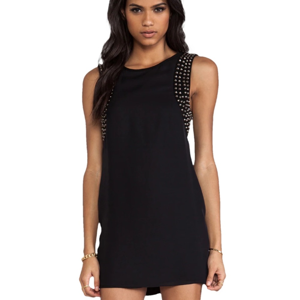 Haute Hippie Dress with Studded Suede Leather